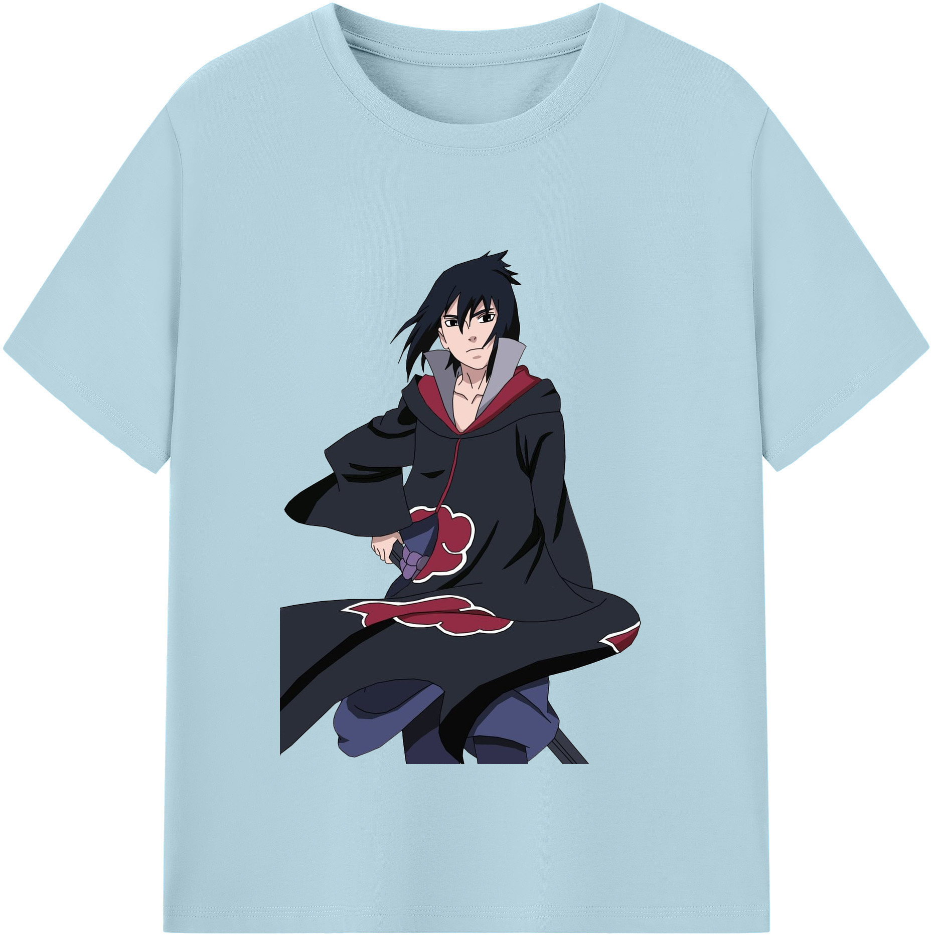 （画像用） NARUTO -ナルト- うちは サスケ Uchiha Sasuke 綿100％半袖Tシャツ（フロントプリント）